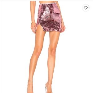 Pink sequin mini skirt
